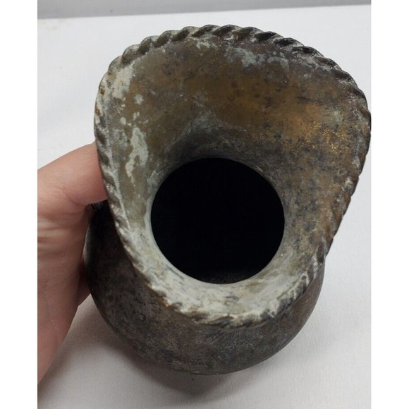 3 Metal Artifacts Brass Copper Pitcher Lotus Blossom Shaker missing top Vintage - Picture 6 of 12